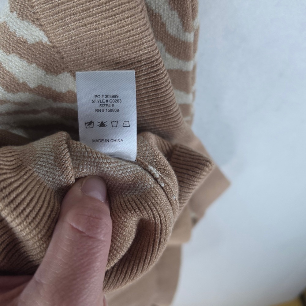 Promesa Anthropologie Dolan Zebra Knit Mini Skirt Small Beige Ruffle Hem - Picture 6 of 6